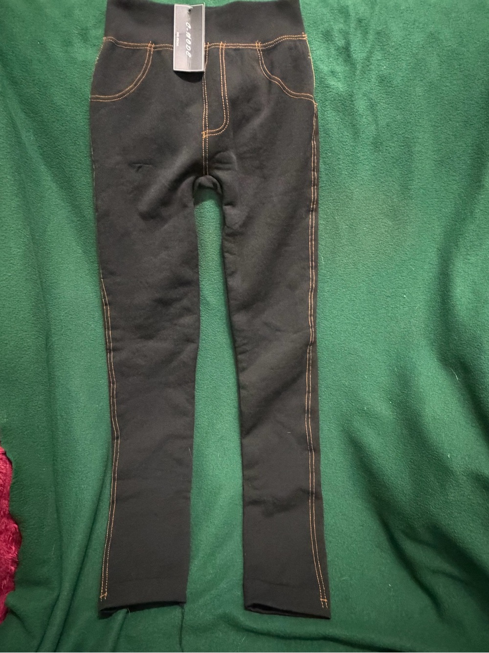 Women’s Black Stretch Jeggings with Contrast Stitching